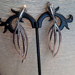 VTG TRIFARI SILVER CLIP-ON EARRINGS
